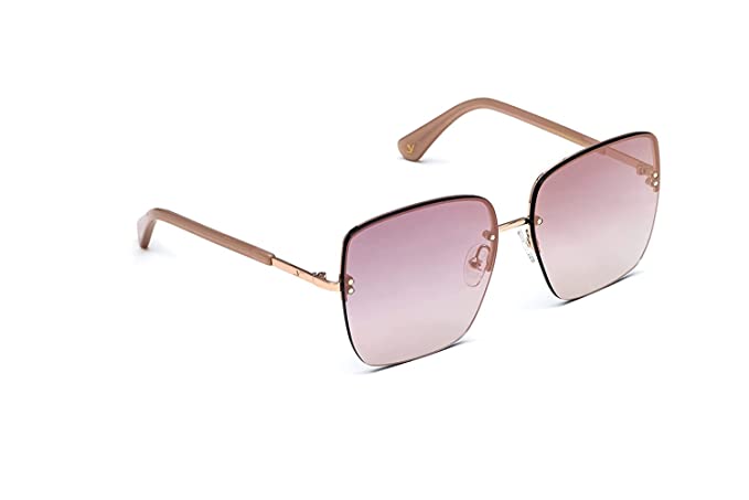 Ombra VELOCITY Premium Lens Retro Square Stylish Pink Sunglasses For Men By CFS Vision A Mahindra Collaboration