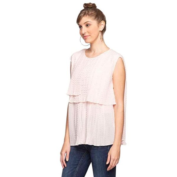 Womens Round Neck Dot Pattern Top - Image 3