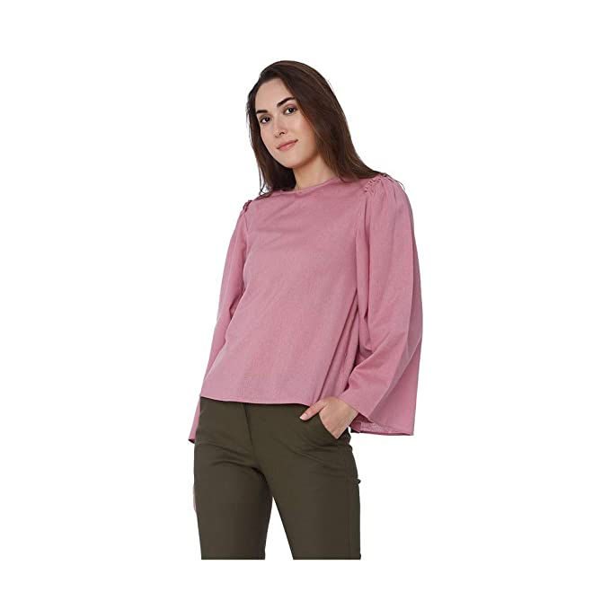 Womens Round Neck Slub Top