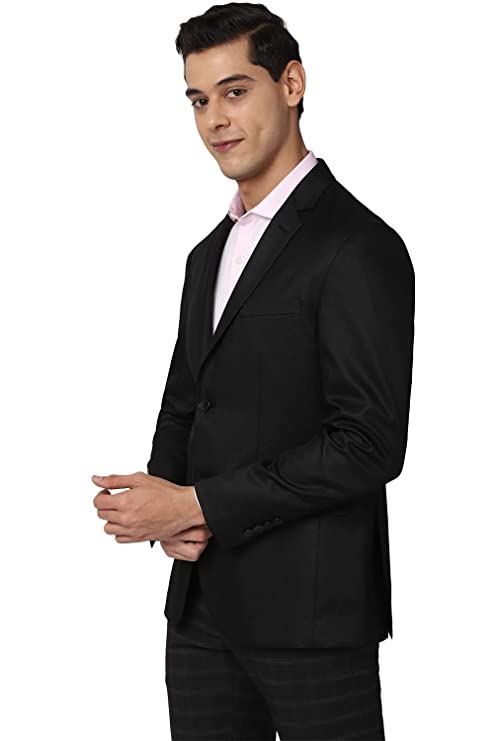 Men's Black Blazer Regular (PIBZSNSPB91337 40) - Image 2