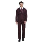 Hildo 6X Check Suits in Wine