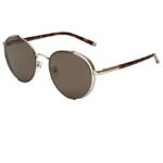 Solid Round Unisex Sunglasses - ( Ck 1241K 201 56 S |56| Brown Color Lens )