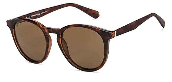 Vincent Chase Eyewear By  | Full Rim Round Branded Latest and Stylish Sunglasses | Polarized and 100% UV Protected | Men & Women | Large | VC S13972-Pack of 1