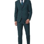 Polyester Blend Men Green Three Piece Suit Business Vest (PIS3SNSFS67190 42)