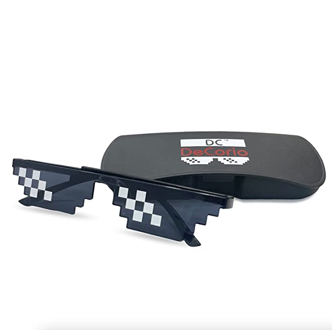 DC DECORIO 2022 Thug Life Sunglasses Pixel Gangster Gangsta Life Funny Novelty Shades