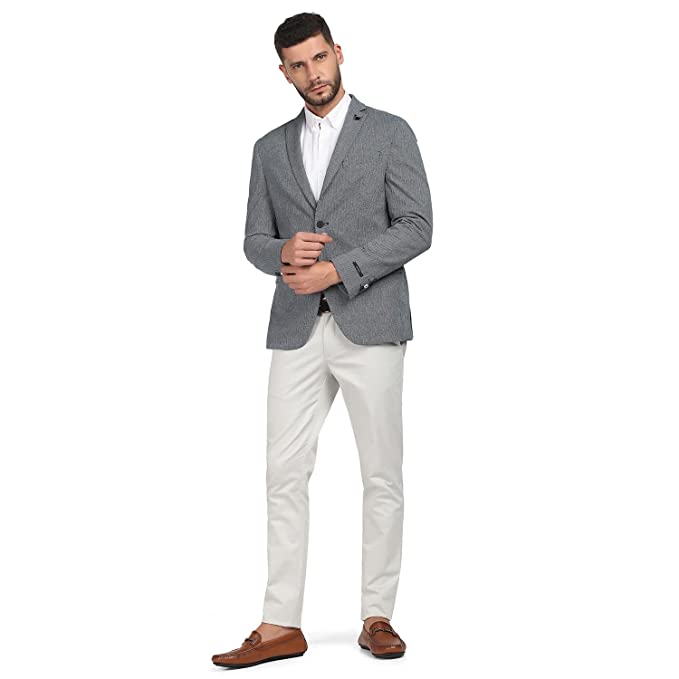 Structured Polyester Cotton Slim Fit Mens Casual Wear Jacket - Image 3