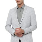 Textured Rayon Super Slim Fit Work Wear Blazers for Mens (Grey, 40)