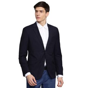 Men Slim Fit Cotton Black Formal Blazer (8901234166895_$P)