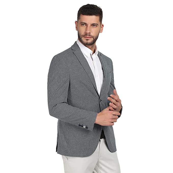 Structured Polyester Cotton Slim Fit Mens Casual Wear Jacket - Image 2