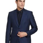 Rayon Blend Men's Full Sleeve Contemporary FIT Dark Blue Formal Suit